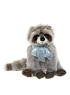 London raccoon soft toy by Charlie Bears Bearhouse Collection with stripy tail, cuddly and fully washable plush