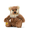 Merrythought Woody Limited Edition teddy bear handmade in England from milk chocolate and dark blonde mohair with velvet paws and mohair collar.