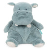 Oh So Snuggly Hippo soft plush toy in aqua with quilted ears and feet