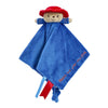 Paddington Bear comfort blanket with red hat and blue duffle coat, soft baby comforter with embroidered details