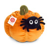 Soft pumpkin plush toy with spider companion