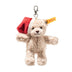 Steiff Christmas Pendant Ben teddy bear wearing a red and white Santa hat, 12cm plush keychain