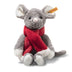 Steiff Cosy Christmas Mia Mouse 21 cm collectible Christmas plush toy wearing a red scarf.