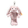 Steiff Hoppie Rabbit pendant pink plush bunny keyring with floppy ears and Steiff button in ear
