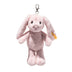 Steiff Hoppie Rabbit pendant pink plush bunny keyring with floppy ears and Steiff button in ear