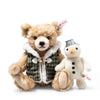 Steiff Limited Edition Christmas Teddy Bear with Snowman, 2024 mohair bear, fully jointed and dressed for winter