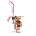 Steiff 8cm brown mohair Teddy bear Christmas ornament holding a red and white candy cane with green satin bow