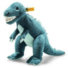Steiff Thaisen T-Rex 35cm blue plush dinosaur with turquoise tummy and spikes