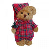 Teddy Bear Fridolin by Teddy Hermann – handcrafted mohair teddy in festive tartan Christmas pyjamas