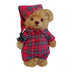 Teddy Bear Fridolin by Teddy Hermann – handcrafted mohair teddy in festive tartan Christmas pyjamas