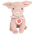 Teddy Hermann pig soft toy with pink fur and floral scarf, ideal for cuddling or gifting