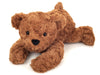 Barney the 40cm lying down plush teddy bear by Teddy Hermann with soft brown fur, perfect for cuddles