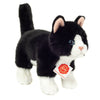 Soft black and white Teddy Hermann cat plush with gentle expression and velvety fur