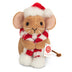 Teddy Hermann Christmas mouse soft toy wearing a festive hat and scarf.