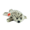 Teddy Hermann grey seal soft toy in soft grey plush, 32cm cuddly seal stuffed animal