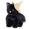 Teddy Hermann Halloween Cat plush toy with soft black fur, green eyes, and a sparkling witch’s hat