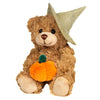 Teddy Hermann Halloween teddy bear plush holding an orange pumpkin.