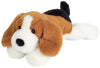 Soft floppy lying beagle plush dog by Teddy Hermann in tri-colour fabric