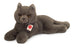 Very soft lying Chartreux cat plush by Teddy Hermann in blue-grey with a relaxed pose