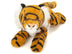 Teddy Hermann lying tiger plush toy with realistic orange and black stripes