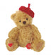 Teddy Hermann Maurice old gold mohair teddy bear wearing a red velvet beret