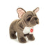 Teddy Hermann standing French Bulldog plush toy in soft grey with realistic features