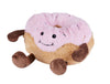 Warmies Donut heat pack plush in pink and cream with soft cuddly texture