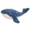 Grey-blue plush whale with wide tail fin and textured underside from Hermann Teddy 